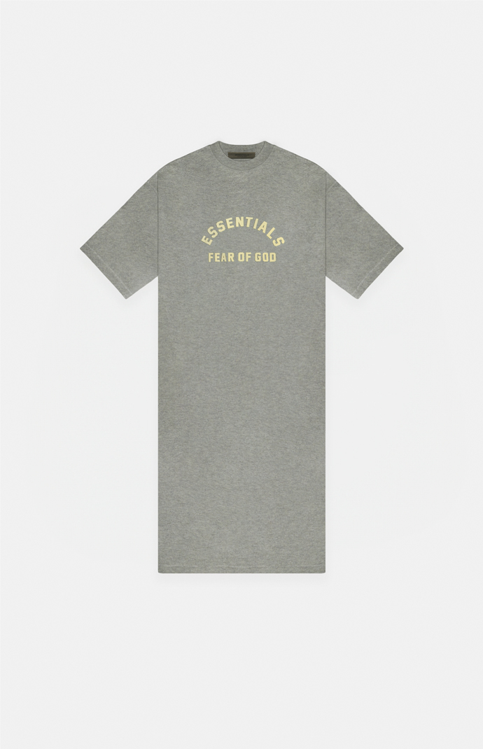 Kids Fear of God Essentials Light Heather Grey 3/4 Sleeve T