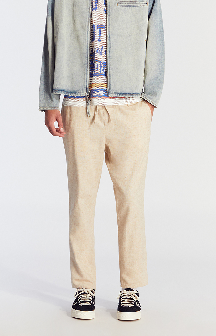 Pacsun Cream Straight Leg Linen Pants | PacSun