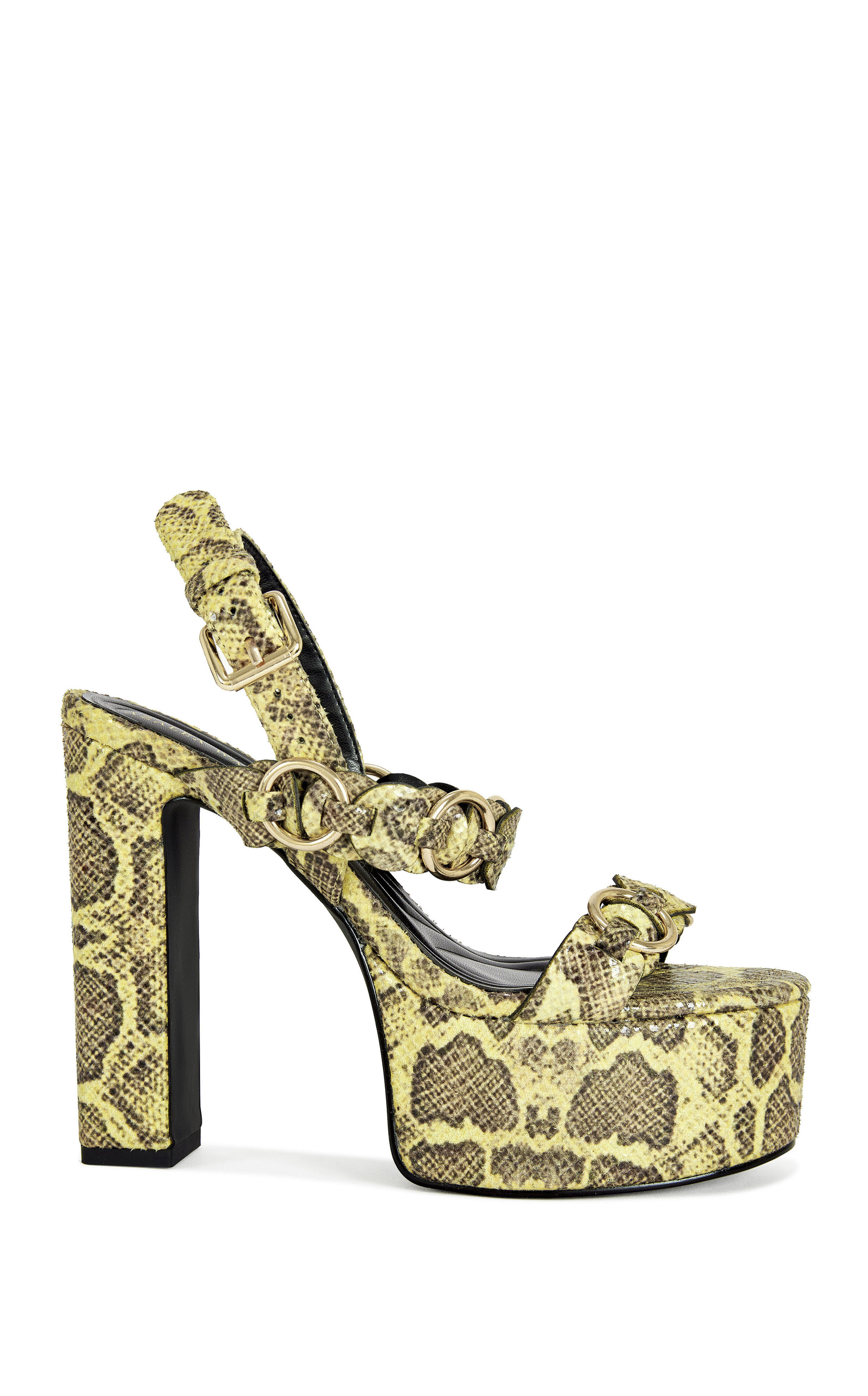 AZALEA WANG Women's Tarynn Yellow Snake Block Sandals | Pacsun