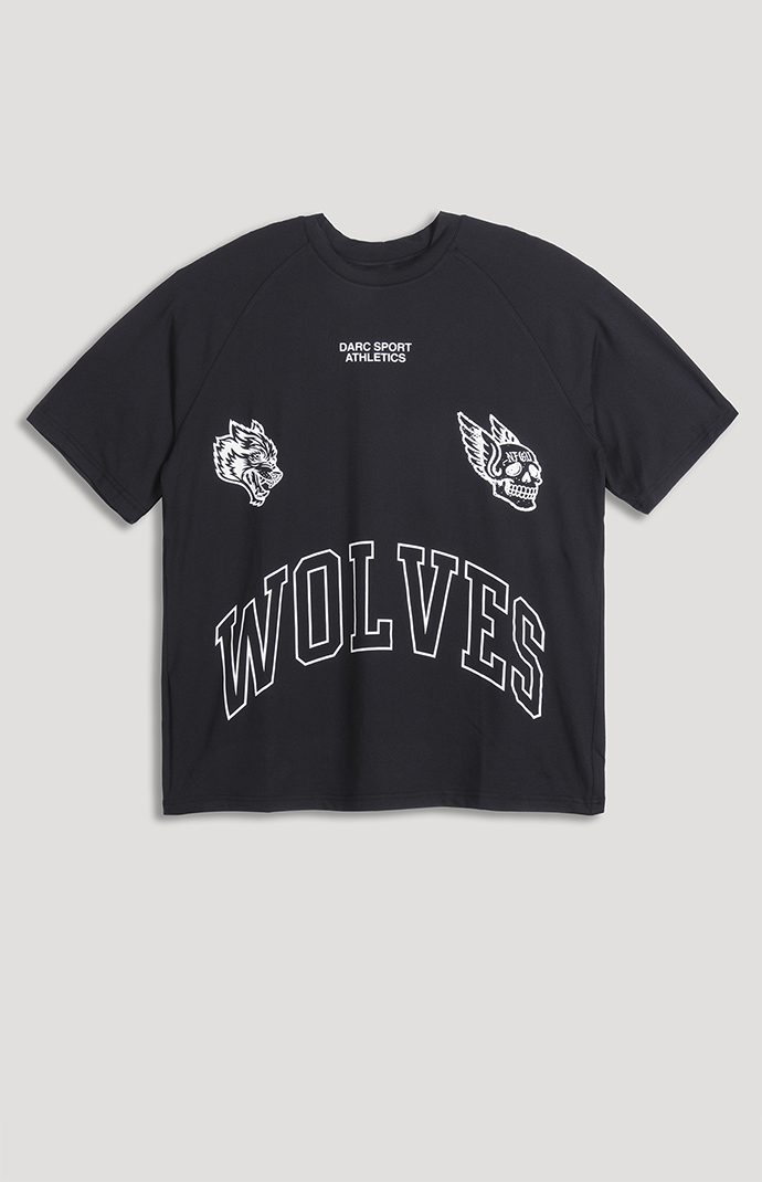 DARC SPORT ATHLETICS Black N.R.G. Grunge Cropped Oversized T-Shirt