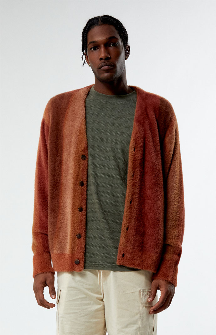 Mens fuzzy cardigan deals