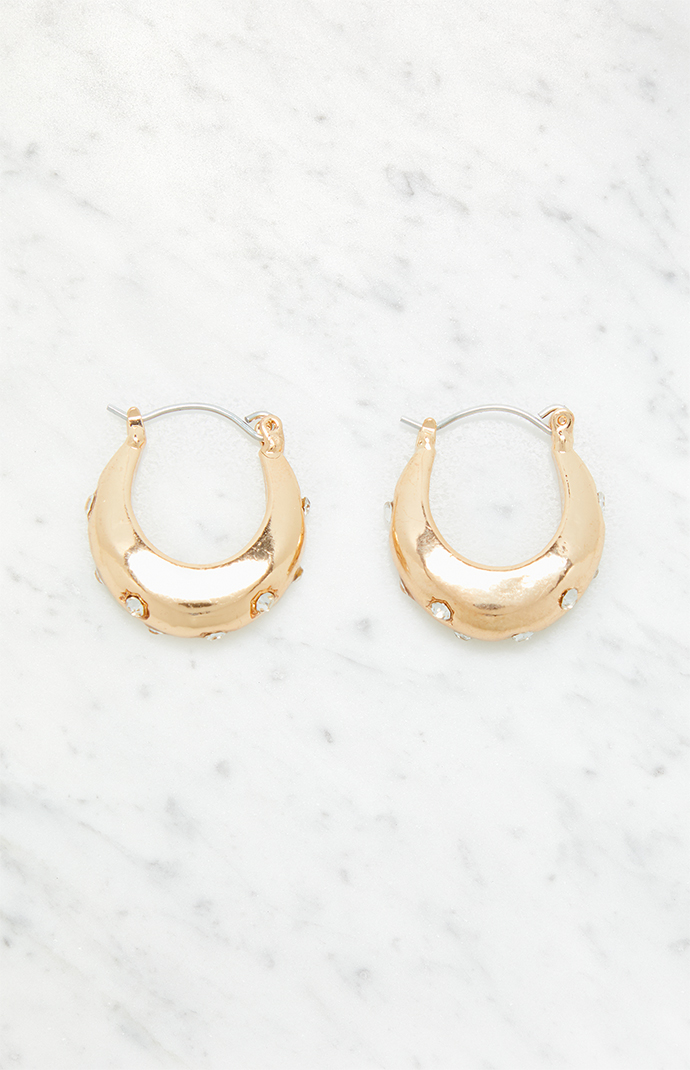Loft Triangle Metal Hoop Earrings Goldtone Women s
