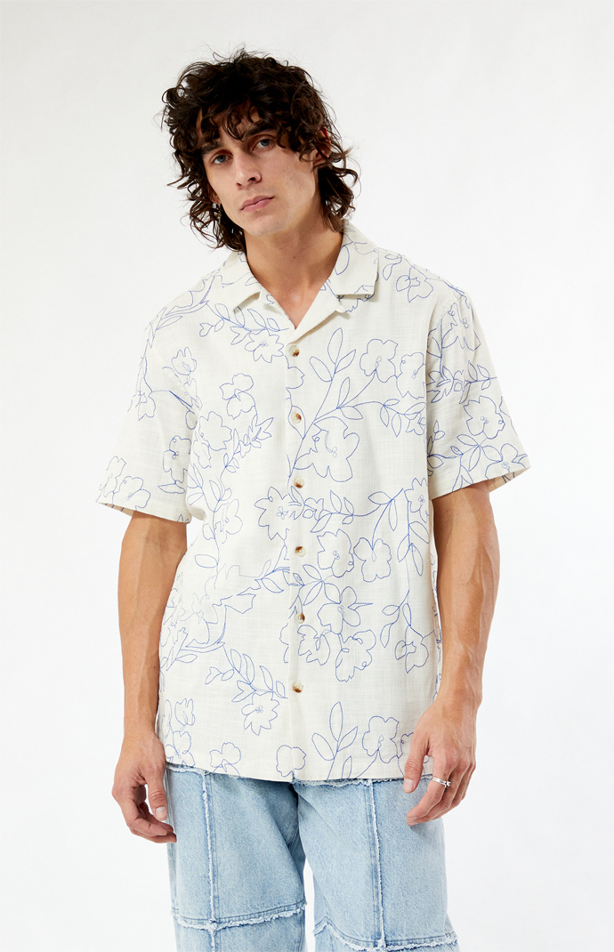 Pacsun Embroidered Floral Camp Shirt | PacSun