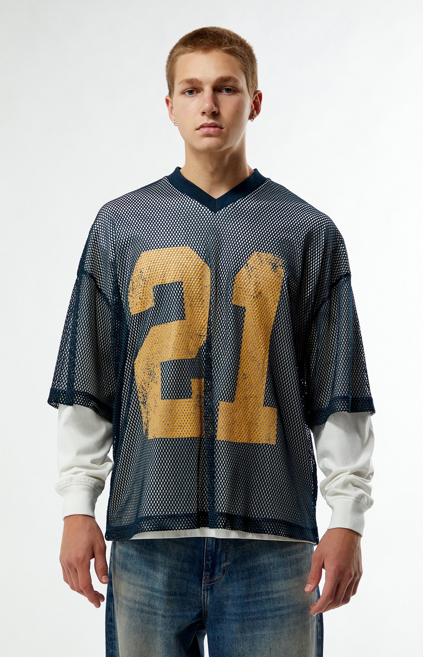 トップス Auskou MIMEME aci-t navy Men's sweatshirt Zoky - VINTAGE COSMOS 57 Long sleeve Blue