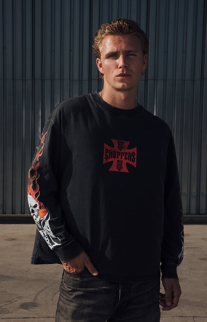 West Coast Choppers Flames Long Sleeve T-Shirt | Pacsun