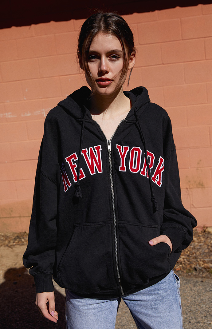 John Galt New York Full Zip Oversized Hoodie