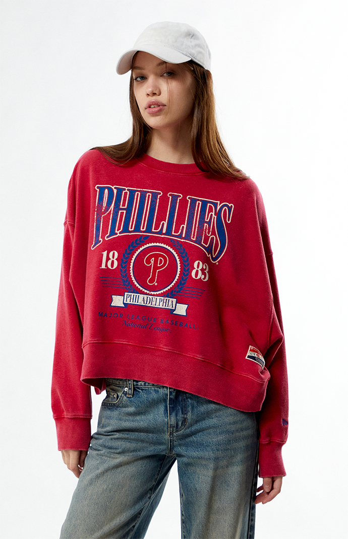 売れ筋商品|||ニューエラ カットソー トップス レディース Women'sRed Philadelphia Phillies Gameday Crewneck Sweatshirt Red Women's-New Era Red Philadelphia Phillies Gameday Crewneck