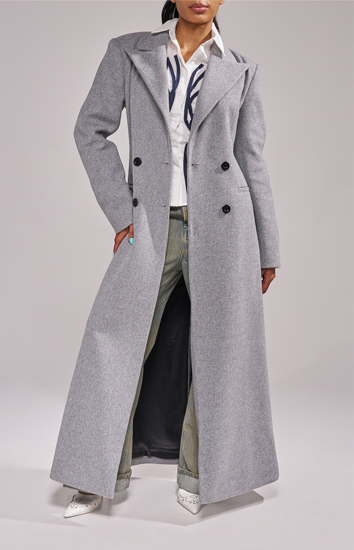 AZALEA WANG Haloir Grey Trench Jacket | Pacsun