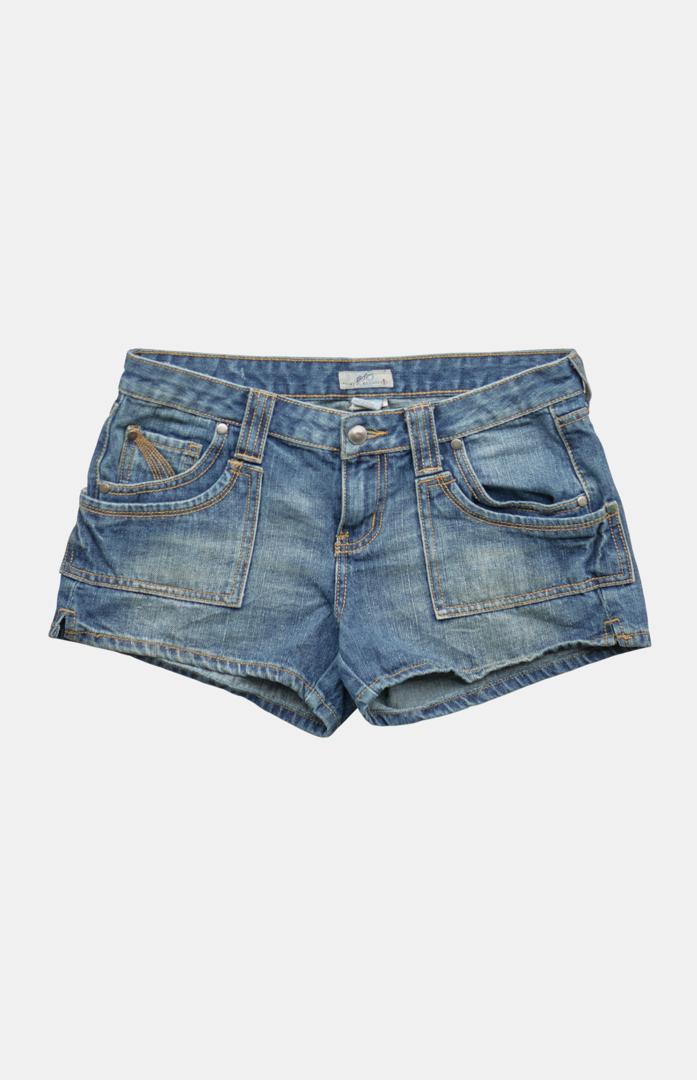 PS VINTAGE 2000s Medium Blue Y2K Low Rise Micro Jean Shorts | Pacsun