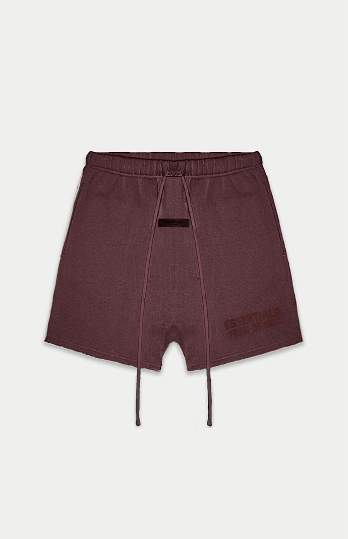 Fear of God Essentials Plum Sweat Shorts | PacSun Fear of God Essentials Plum Sweat Shorts | PacSun