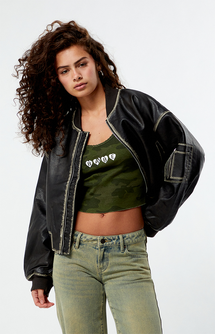 Glamorous Faux Leather Bomber Jacket | PacSun