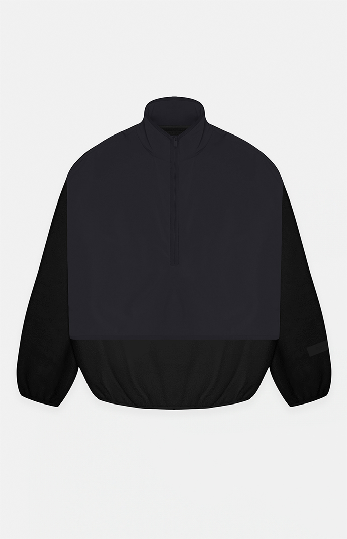 Fear of God Essentials Black Nylon Fleece Mock Neck