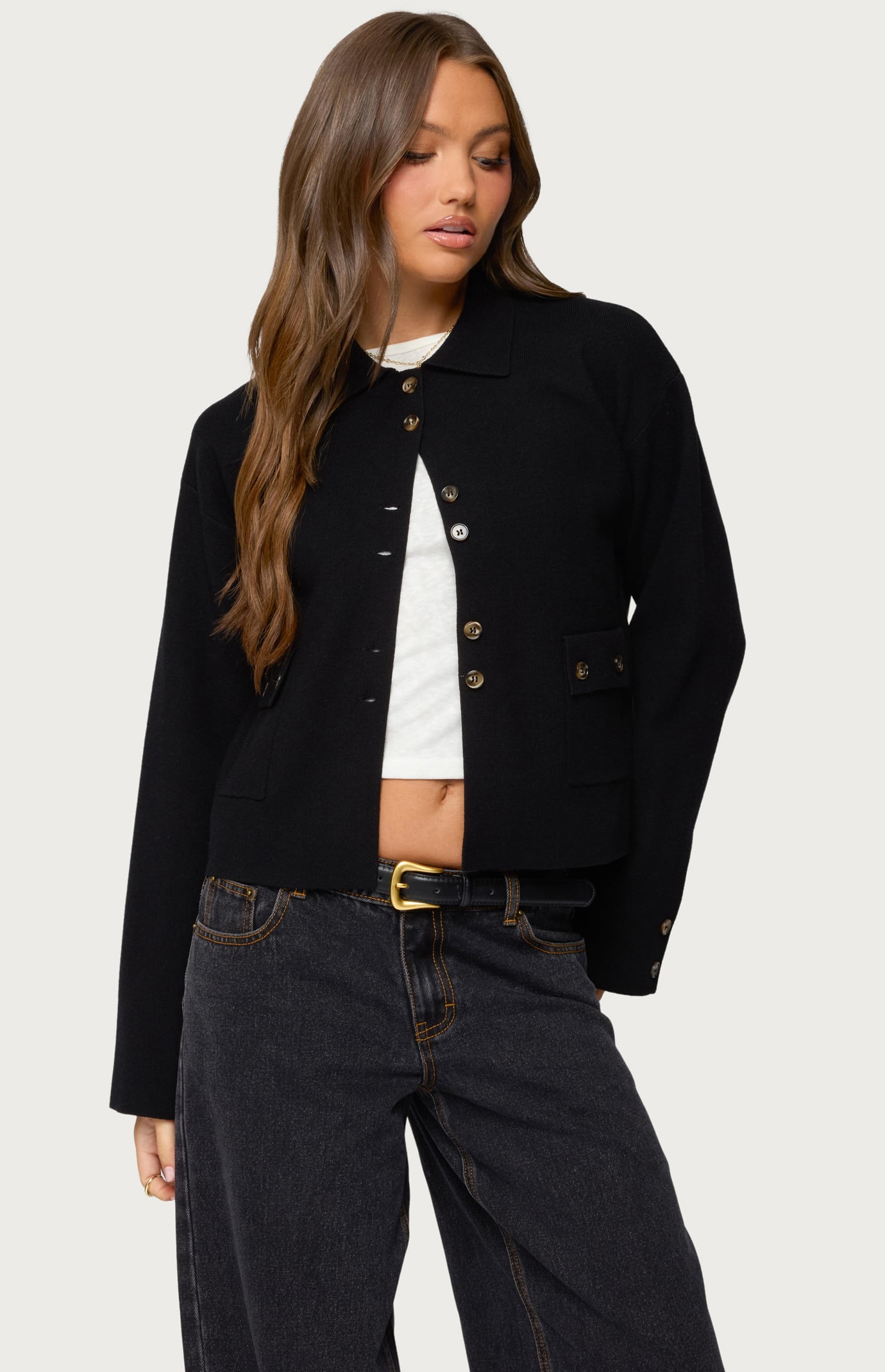 Edikted Lorne Knit Jacket | Pacsun