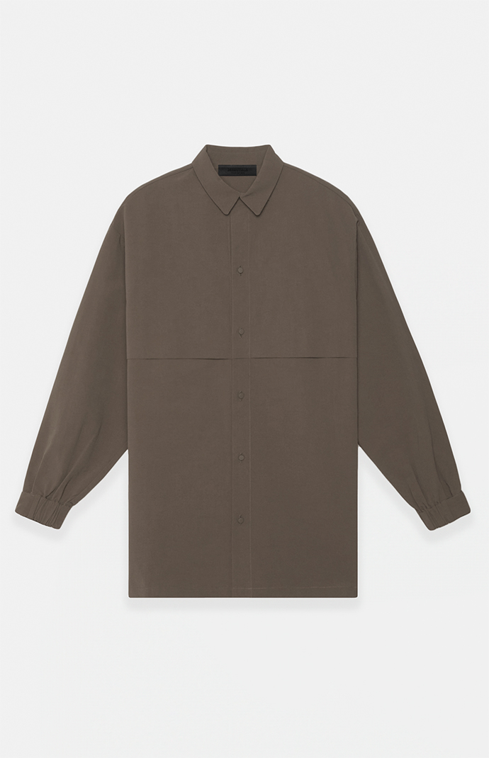 Fear of God Essentials Brown Military Nylon Overshirt Jacket