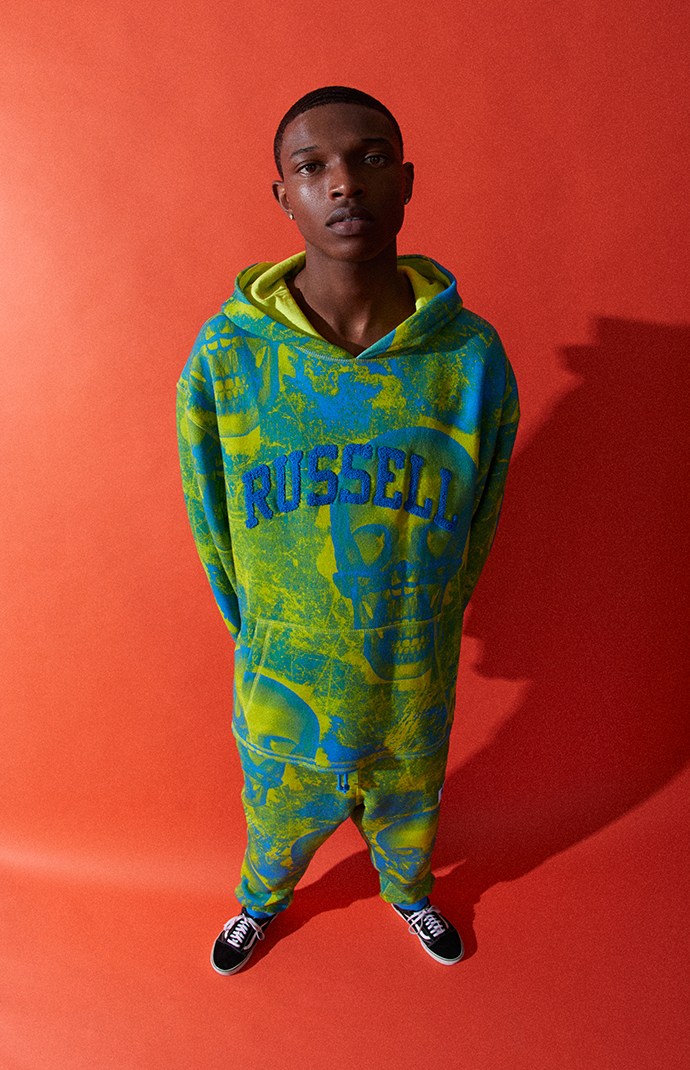 A$AP WORLDWIDE x Russell Athletic Blue Graphic Hoodie | PacSun A$AP WORLDWIDE x Russell Athletic Blue Graphic Hoodie | PacSun