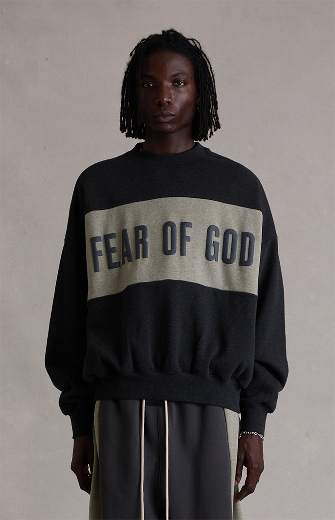 Fear of God ESSENTIALS Iron Grey Heather Paneled Cropped Relaxed