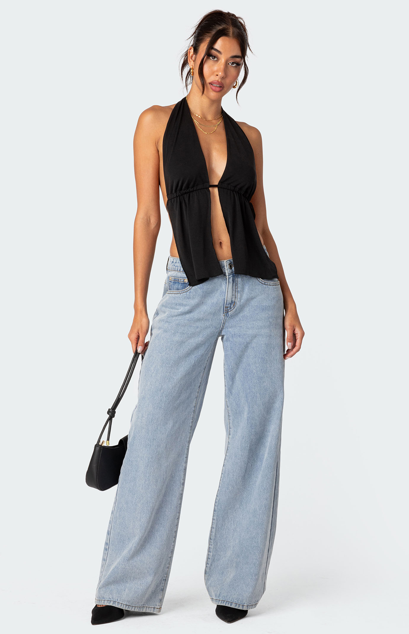 トップス THEREDTHREAD S clip halter tops flare THEREDTHREAD / ザレッドスレッド】S clip halter tops flare