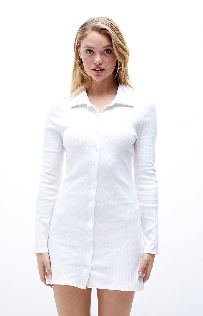 LA Hearts Collared Button Down Dress 