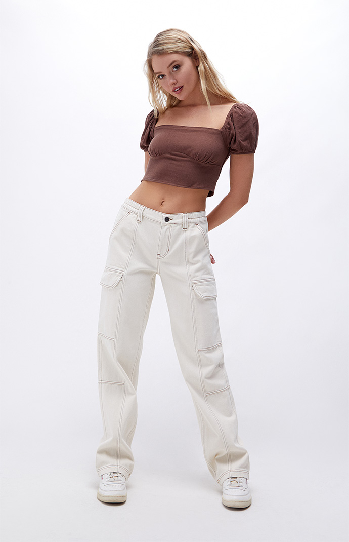 PacSun Bone Low Rise Baggy Elastic Waist Pants | PacSun