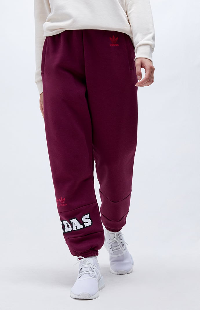 Adidas clearance sweatpants burgundy