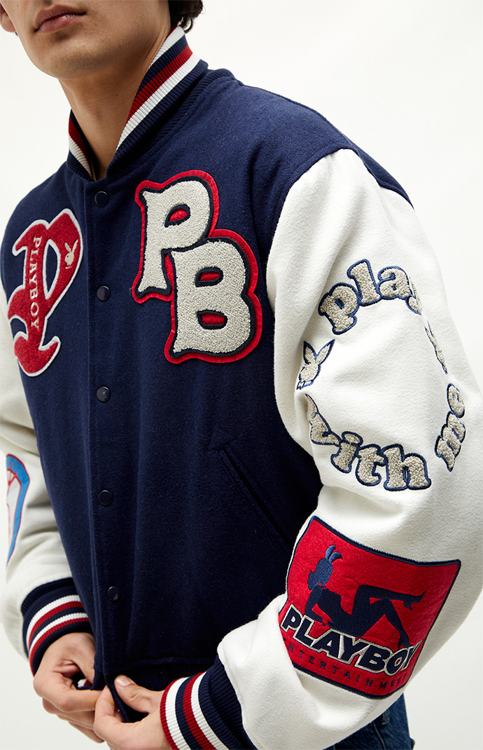 Champion varsity baseball jacket in green