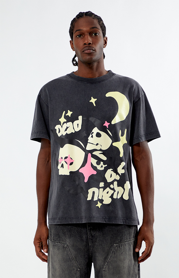 【massnoun】23SS★ COFFIN BED OVERSIZED T-SHIRTS SCFC:Street Embroidered Oversized faded t-shirt – Magenta