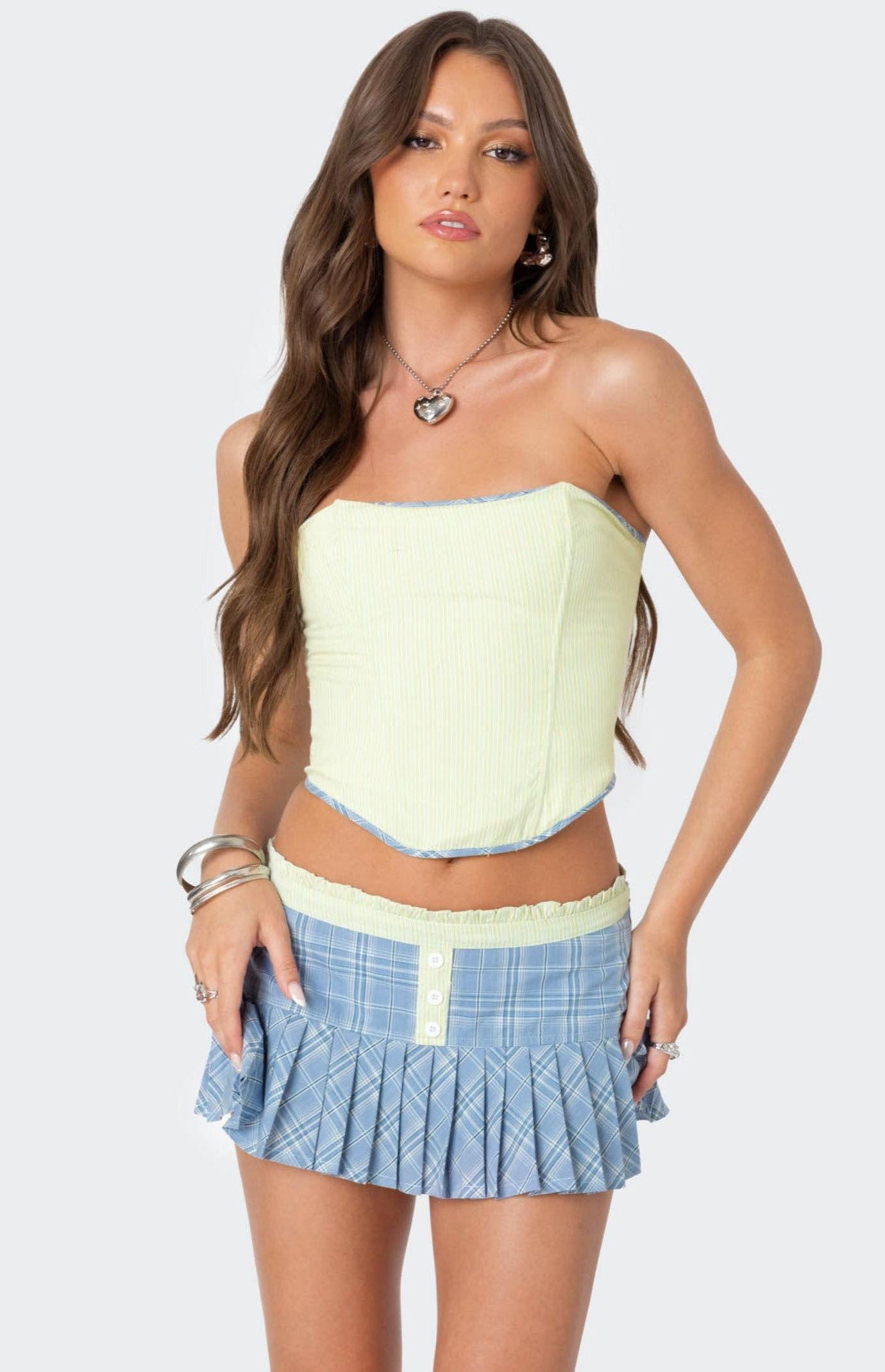 Edikted Kayleigh Contrast Pinstripe Corset | PacSun