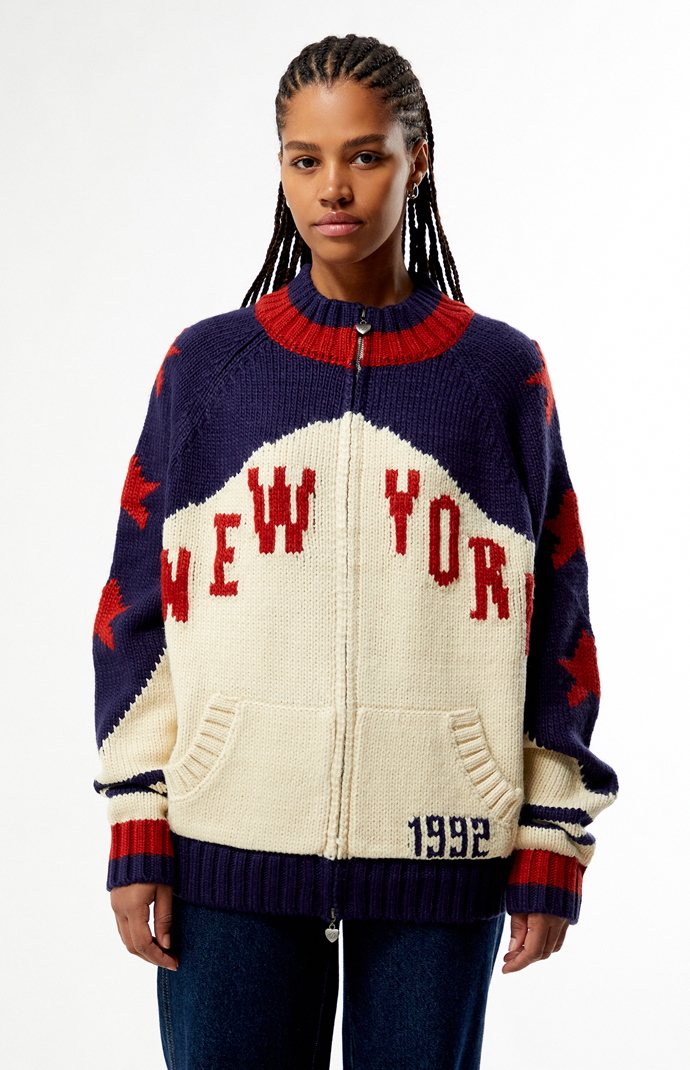 Daisy Street Storm Knit Mock Neck Zip Up Sweater | PacSun