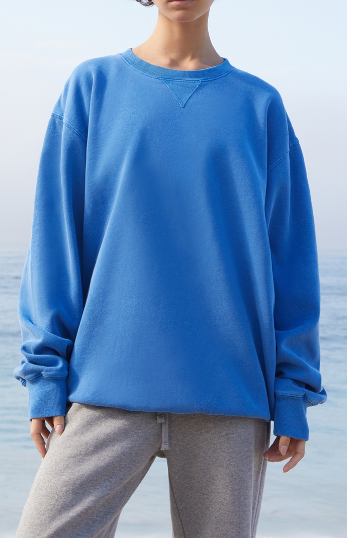 John Galt Electric Blue Erica Oversized Crew Neck Sweatshirt | Pacsun