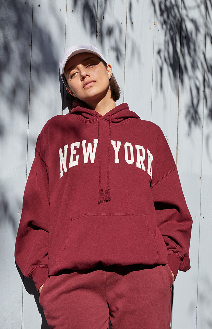 John Galt Women's Burgundy Christy New York Hoodie