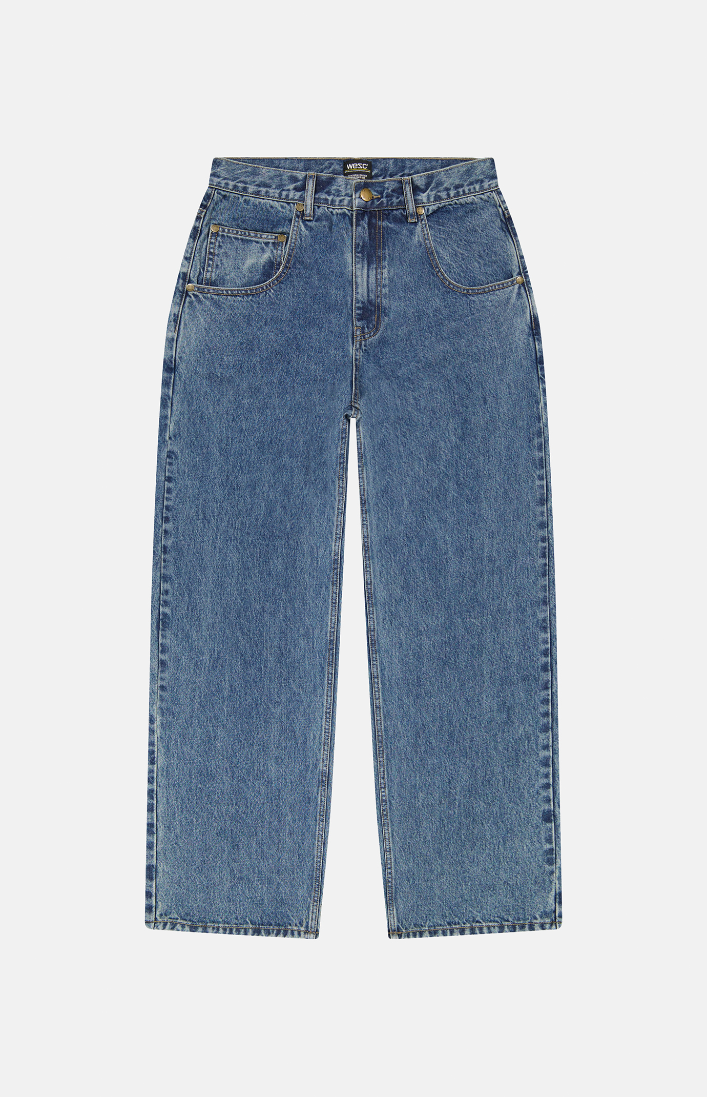 WeSC Jay Medium Blue Wide Leg Jeans | PacSun