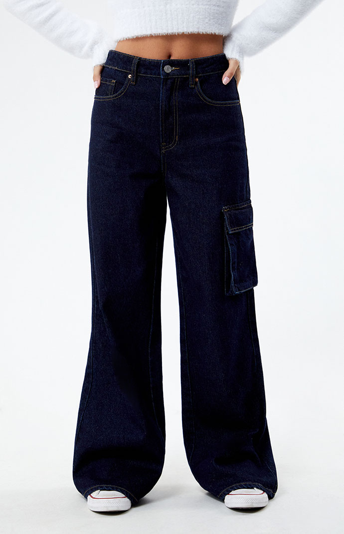 【YOURNUS】Coles Indigo Cargo Wide Denim YOURNUS】Coles Indigo Cargo Wide Denim Wide-Leg Indigo Cargo