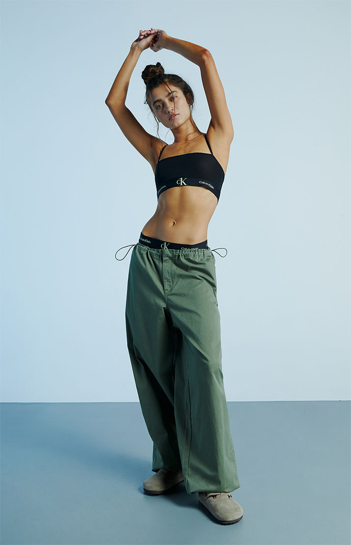 Pacsun Olive Low Rise Parachute Pants | PacSun