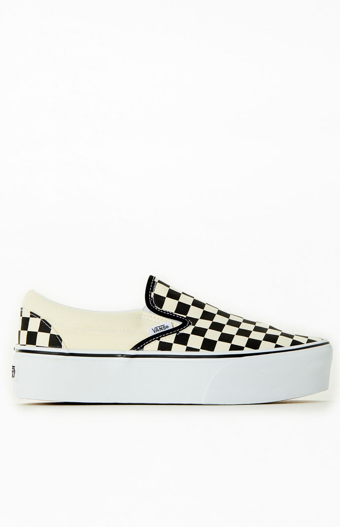 Vans Black White Slip On Platform Sneakers PacSun