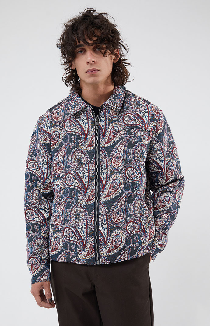 PacSun Navy Tapestry Gas Jacket