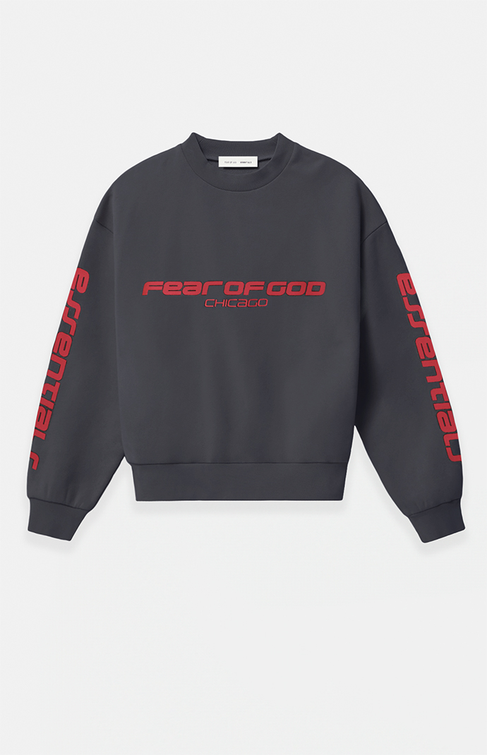 Fear of God ESSENTIALS Iron Gray Crew Neck Cropped Relaxed