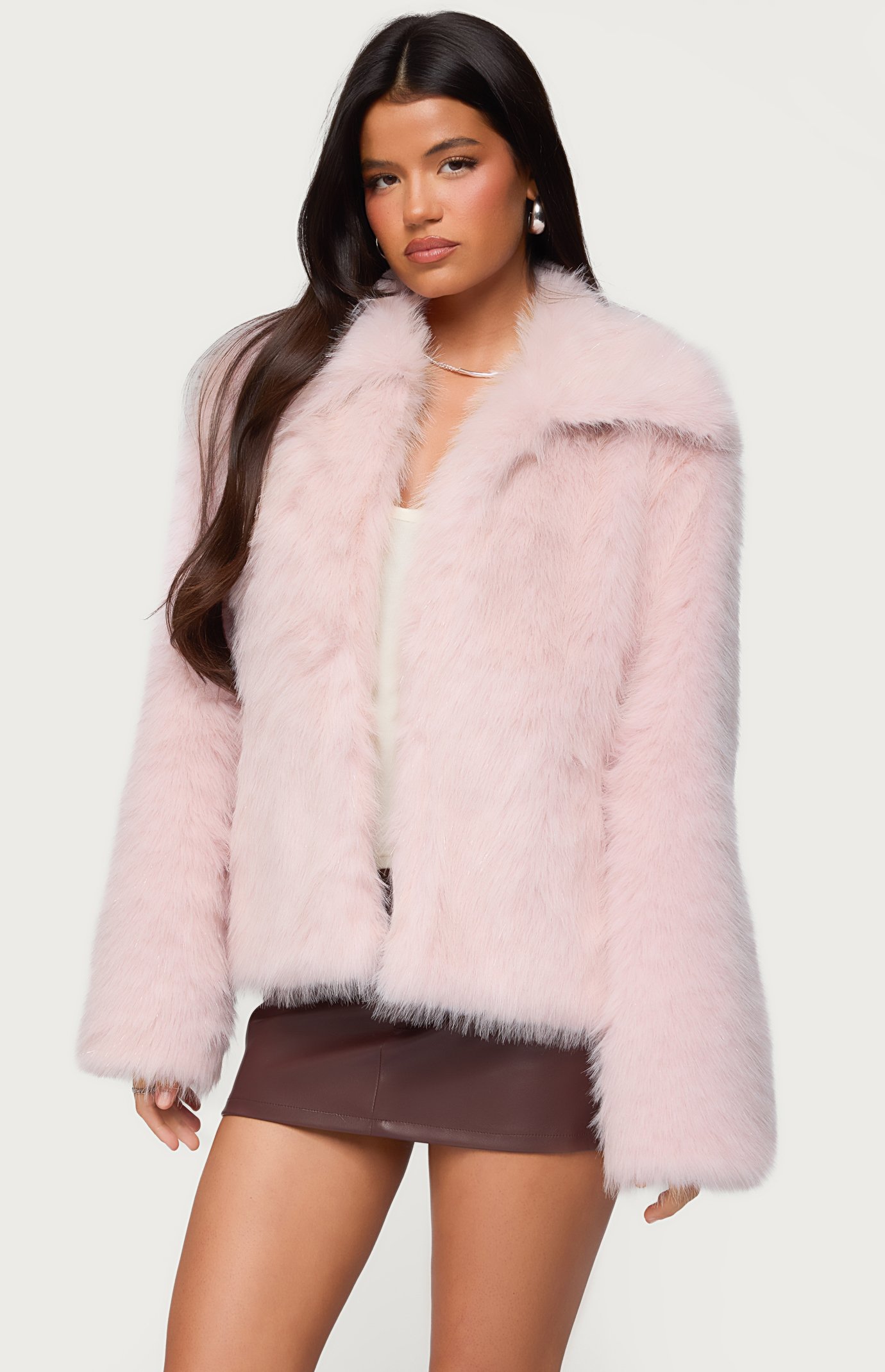 Edikted Noelle Oversized Faux Fur Jacket | PacSun