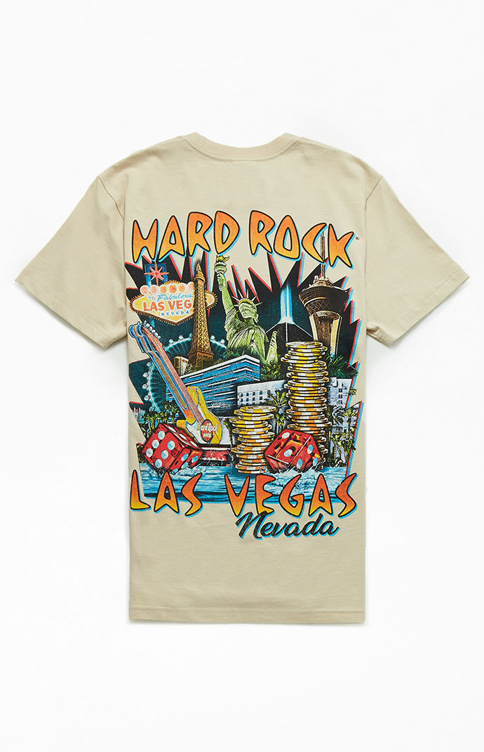 Hard Rock Cafe Men's Las Vegas T-Shirt in Cream - Size Large