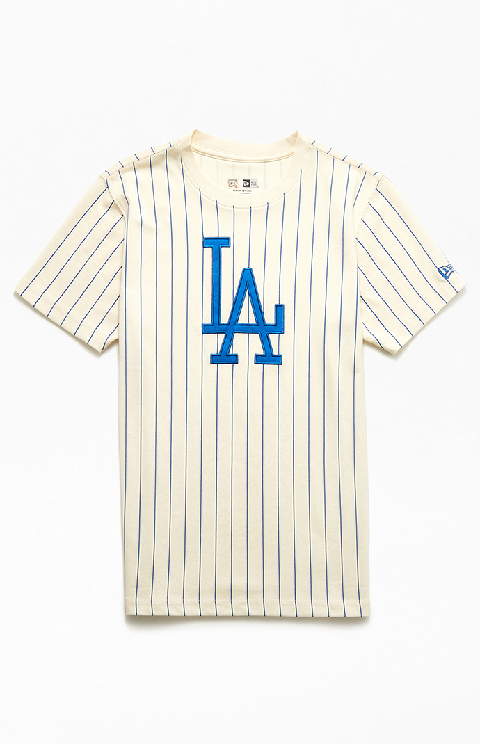new era dodgers pinstripe t shirt