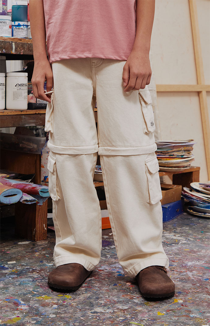 ★FULL OF SSUN★Circle Denim Cargo Pants★Cream★大人気★ Denim Cargo Pants – Sun + Moon Online Boutique