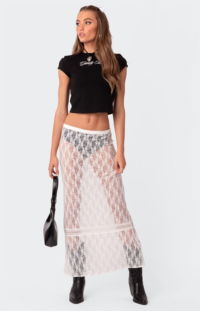 Edikted Sandra Sheer Lace Maxi Skirt | PacSun Edikted Sandra Sheer Lace Maxi Skirt | PacSun