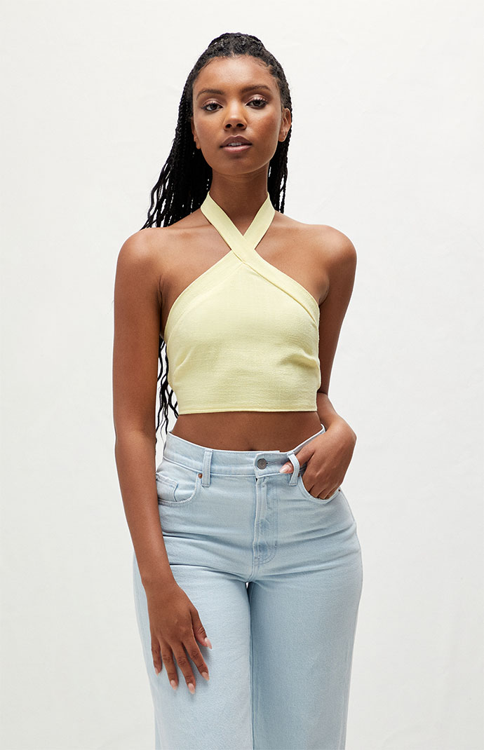 Kendall u0026 Kylie Crossover Cutout Halter Top | PacSun