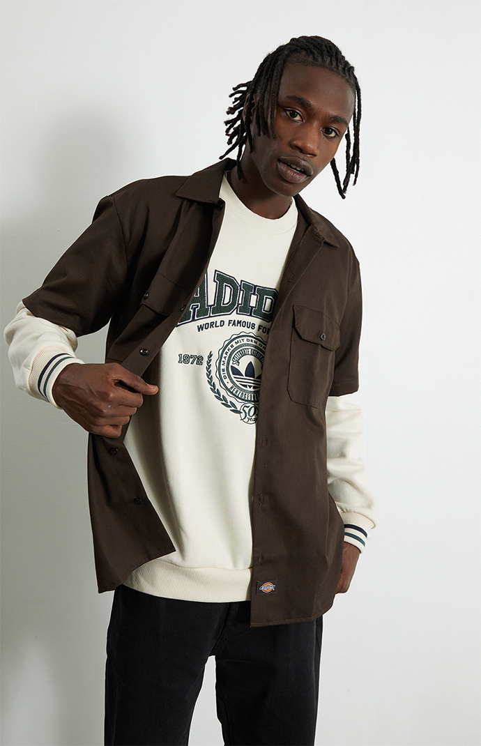 yummy rose ノースリーブ シャツ ブラウン　S Dickies Brown Work Shirt | PacSun