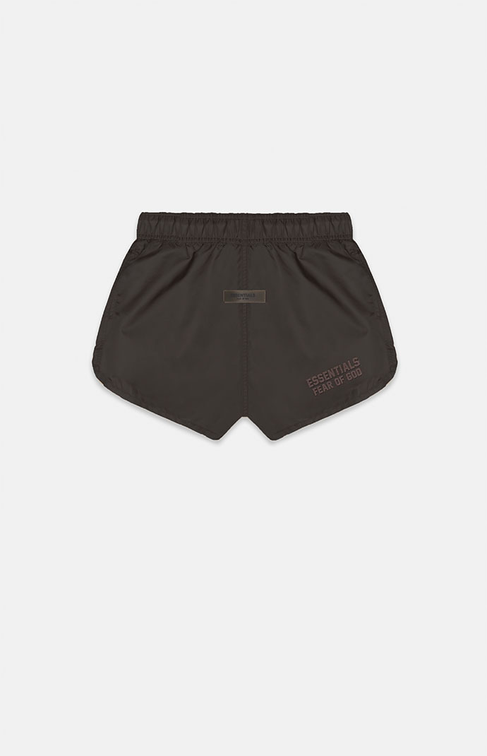 Fear of God Essentials Off Black Running Shorts | PacSun