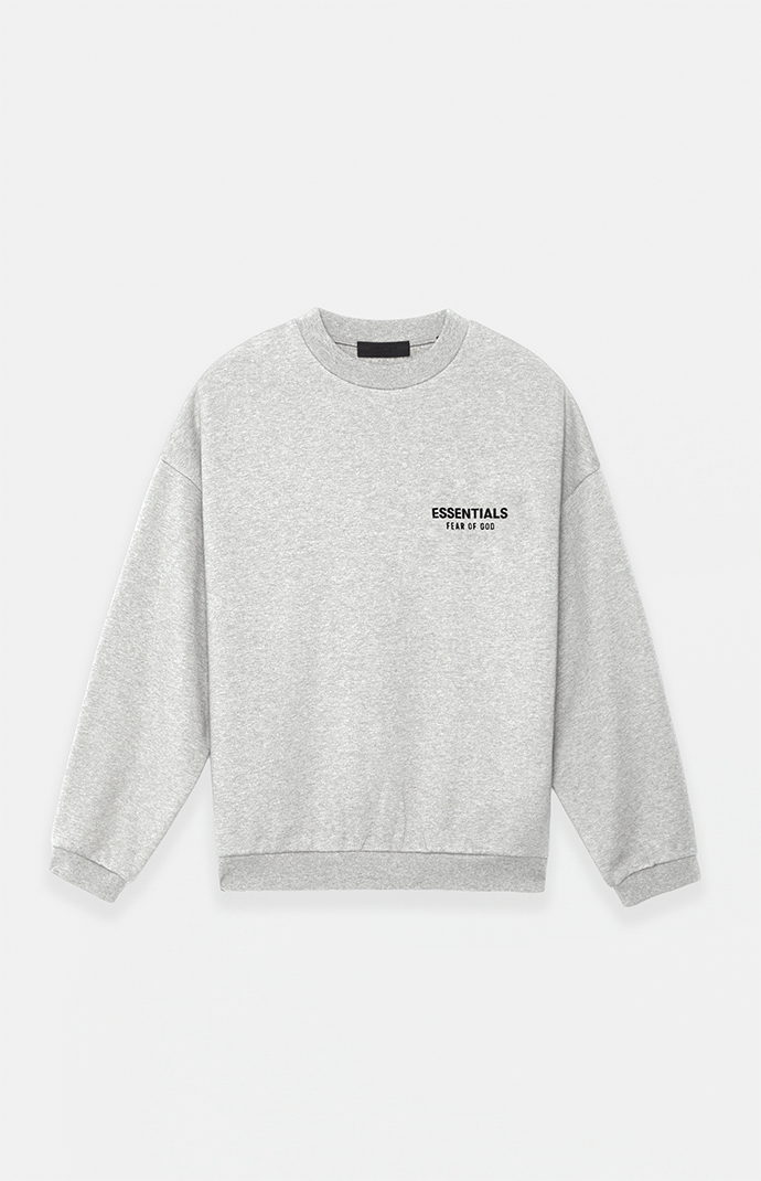Fear of God Essentials Light Heather Grey Fleece Crew Neck