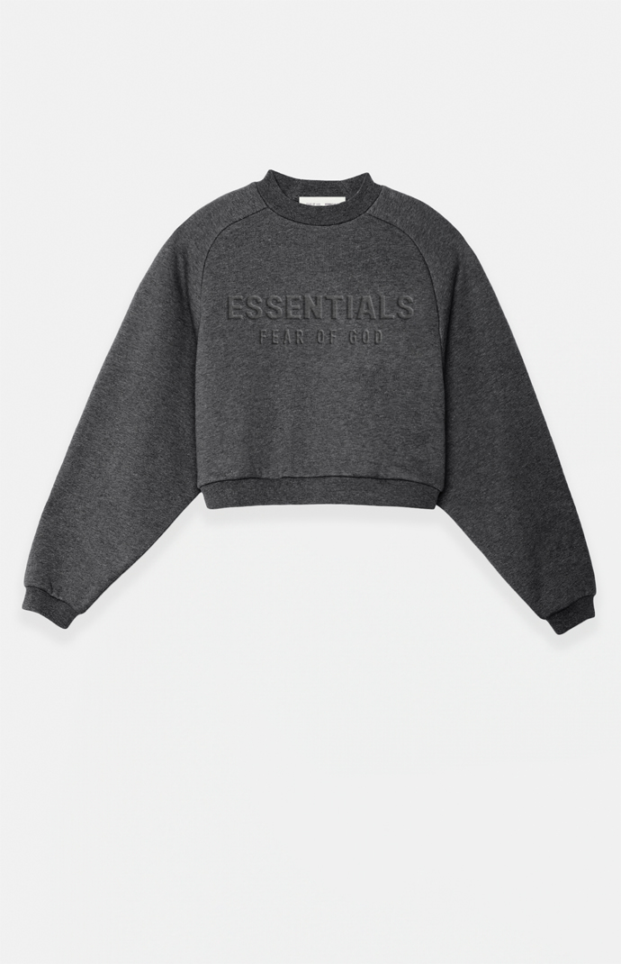 ESSENTIALS FEAR OF GOD エッセンシャルズ フィア オブ ゴッド Short-Sleeve Raglan Crewneck ショートスリーブスウェットトップス  チャコール XXS FEAR OF GOD - ESSENTIALS FEAR OF GOD エッセンシャルズ フィア オブ