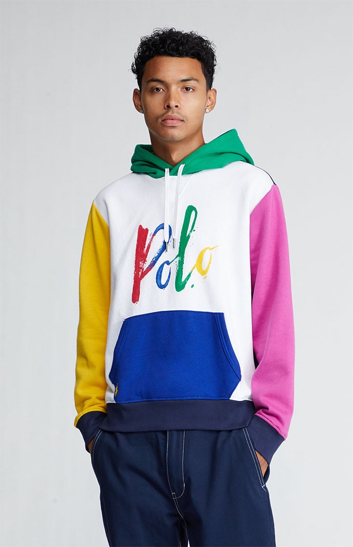 Polo color block hoodie discount