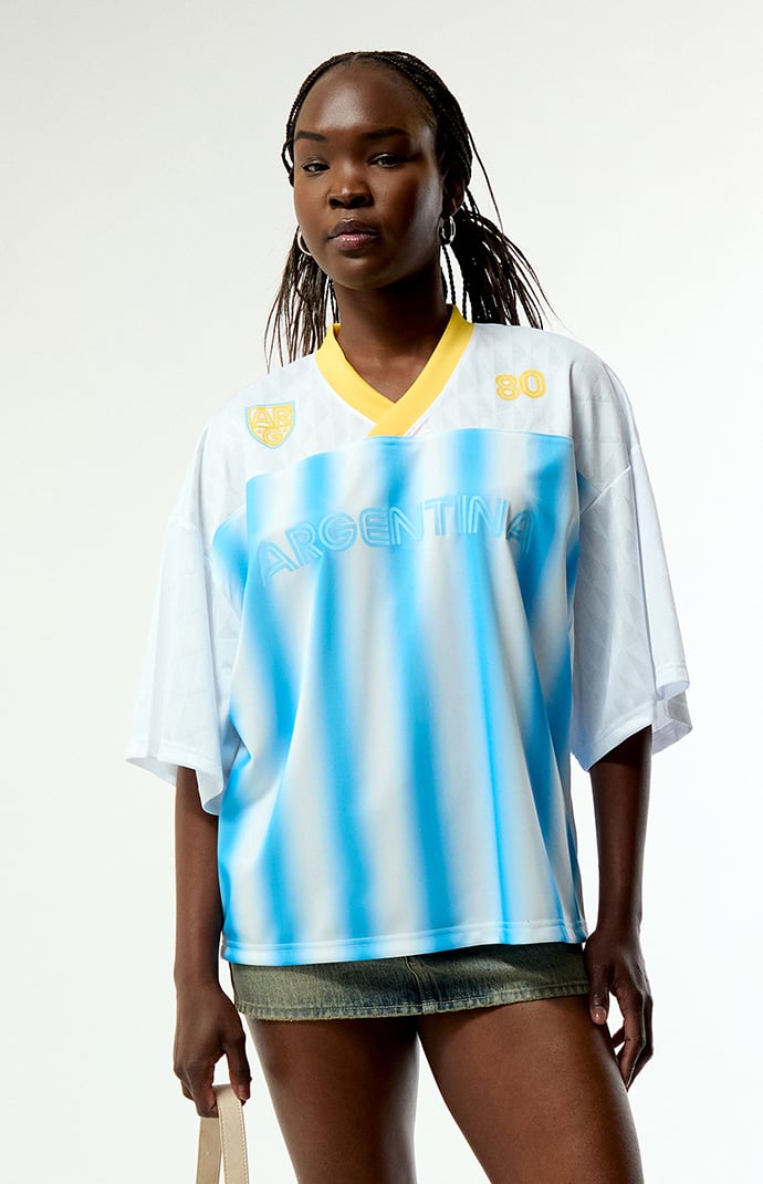 Pacsun Argentina Short Sleeve Oversized Soccer Jersey | Pacsun