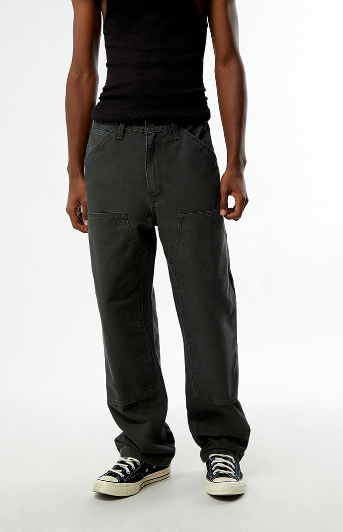 Levi's 568 Dark Green Loose Straight Double Knee Carpenter Jeans