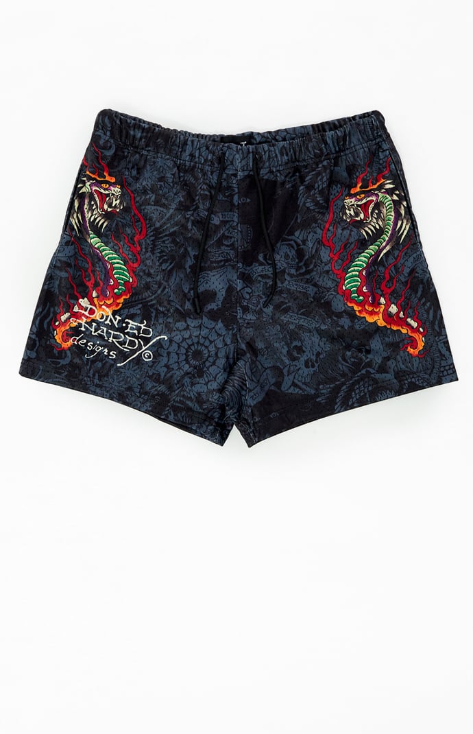 Ed Hardy Cobra Flame Mesh Shorts | Pacsun